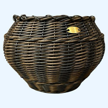 Кашпо из искусственного ротанга чугунок двухцветный 12 литров